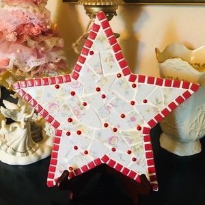 Mosaic christmas star wall decor